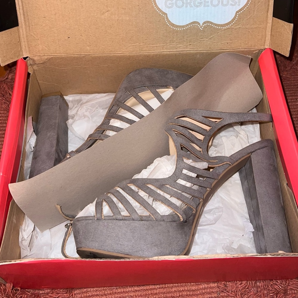 Gray Suede Heel